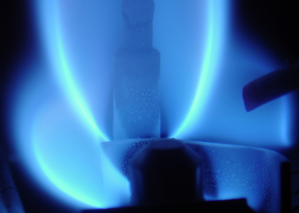Gas boiler flame