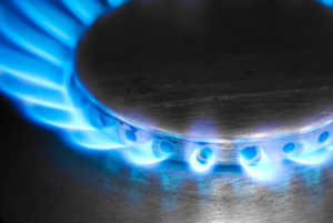 Naked flame on a gas hob