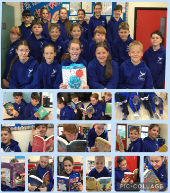 Children of Hunwick Primary School bishop Auckland with their book prizes