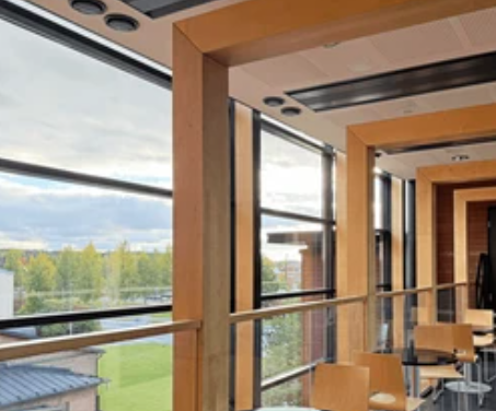 Safety glazing on windows in a hallway