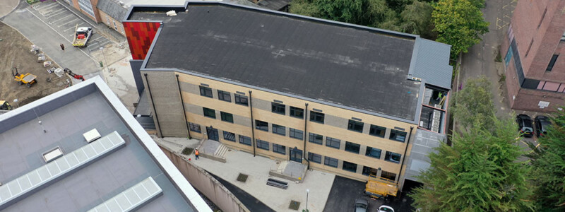 Another aerial shot of nearly finished building
