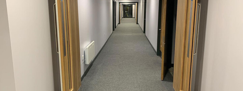 A completed internal corridor