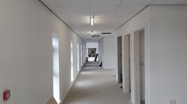 White internal corridor