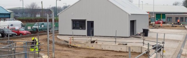 Stainton Grove recycling centre new buildings created and access roads under contruction