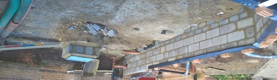 Durham Crematorium build trench block / brickwork