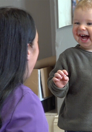 Young boy laughing