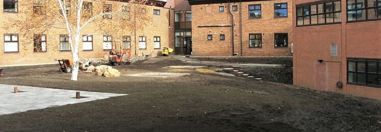 External work has started to the quadrangle.