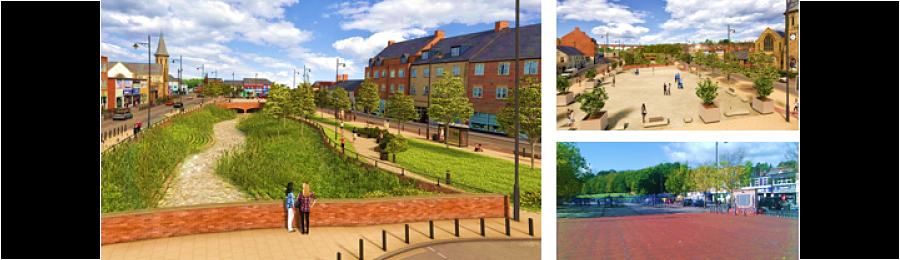 Artist impression of the Culvert and Market Place, Chester le Street
