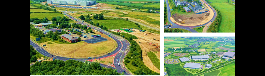 Aerial photo of Junction 61 on the A1
