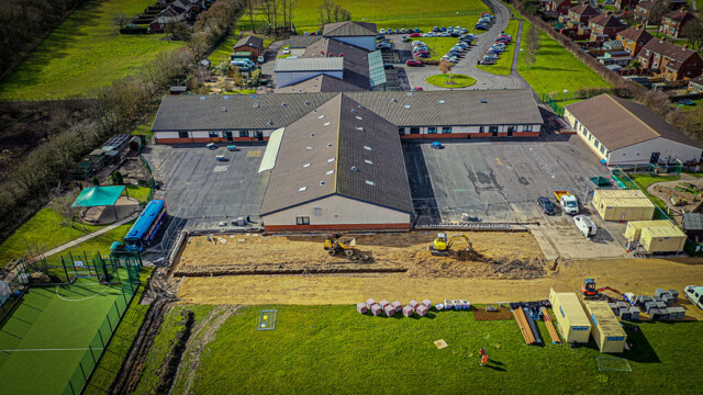 Ariel view of enabling works.