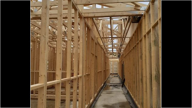 Completion of timber frame internally and externally.