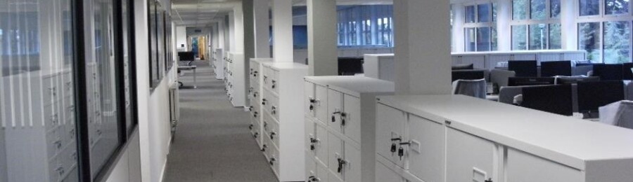 New office space created with lockers for personal storage