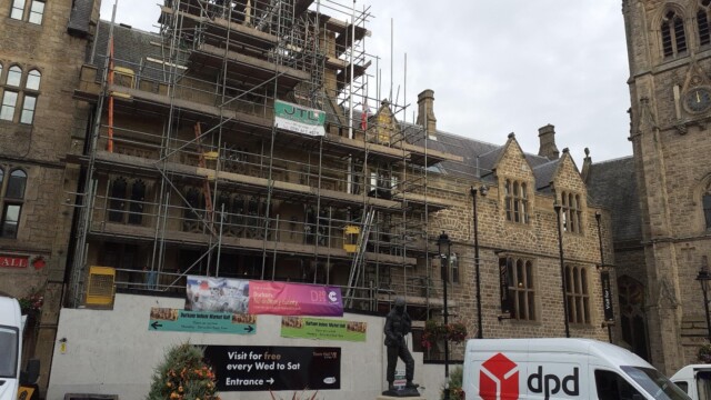 Durham Town Hall with scaffolding
