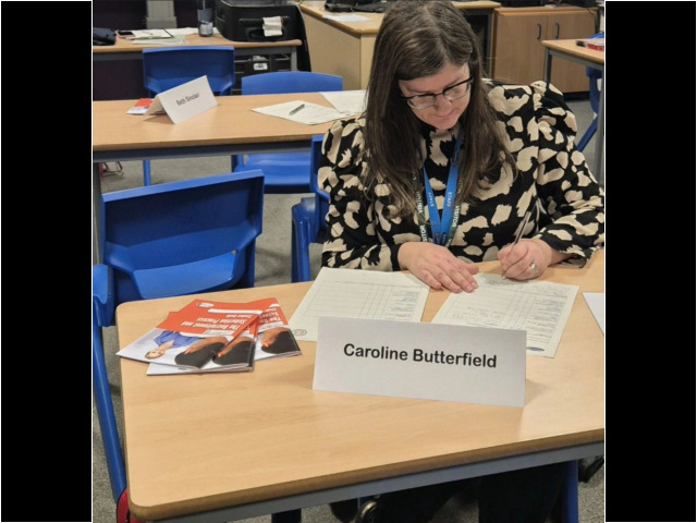 Caroline at a careers event
