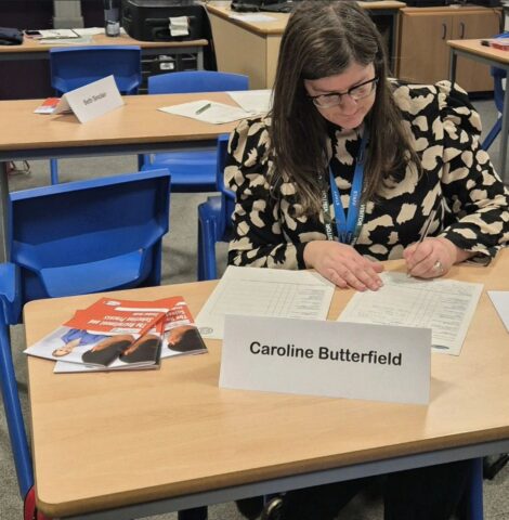 Caroline at a careers event