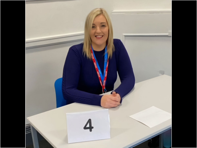 Ashley at an interview event