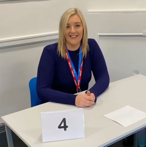 Ashley at an interview event