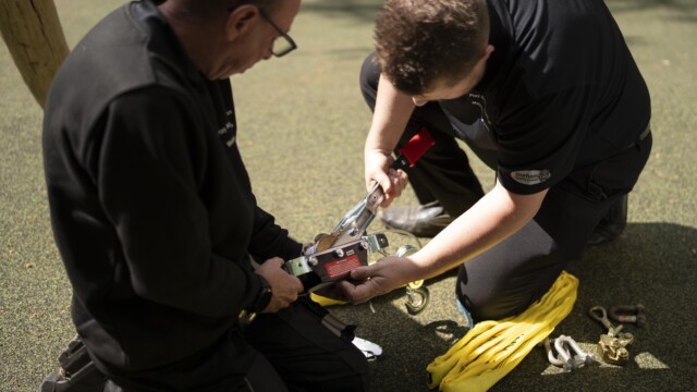 Two gentleman building